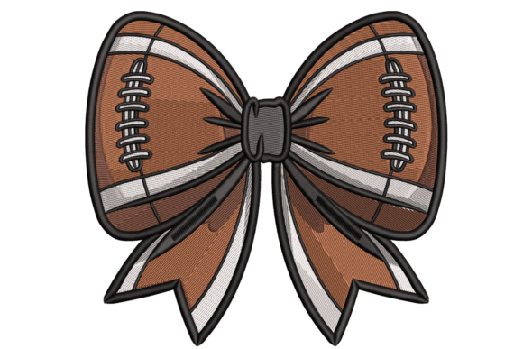 A Bold and Playful Football Cheer Bow Embroidery Design