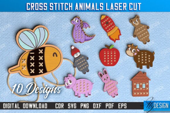 A Creative Fabrica Review: Cross Stitch Animals Bundle Montessori