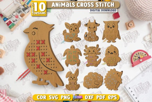 A Designer's Take: Cross Stitch Animals Bundle for Boutique Apparel
