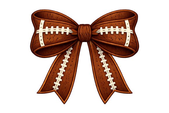 A Football Bow Embroidery Design for Holiday Team Fans