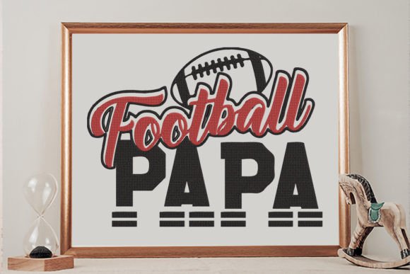 A Warm and Playful Embroidery Design for Football Loving Fathers